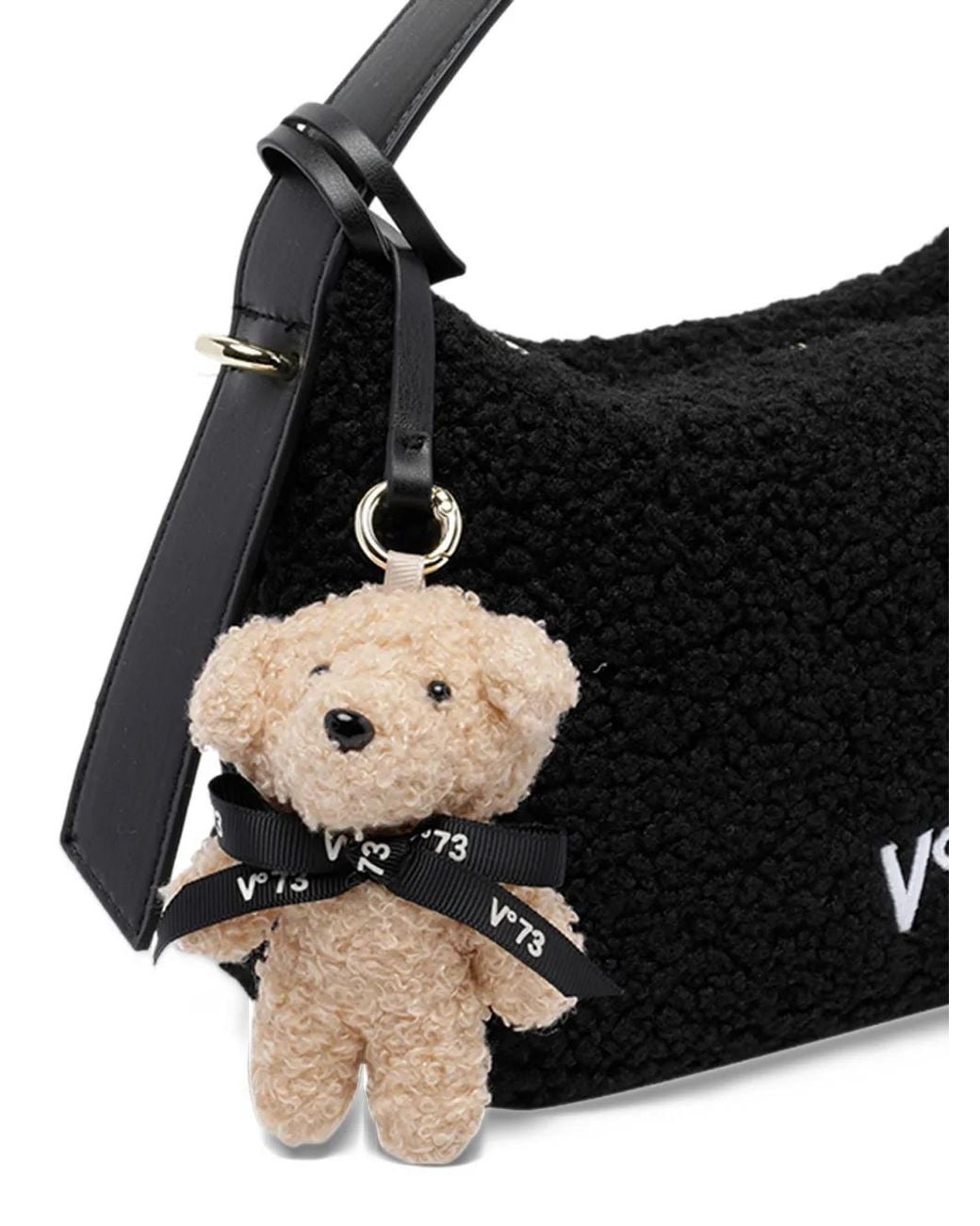 V73 Black Isabella Teddy Shoulder Bag