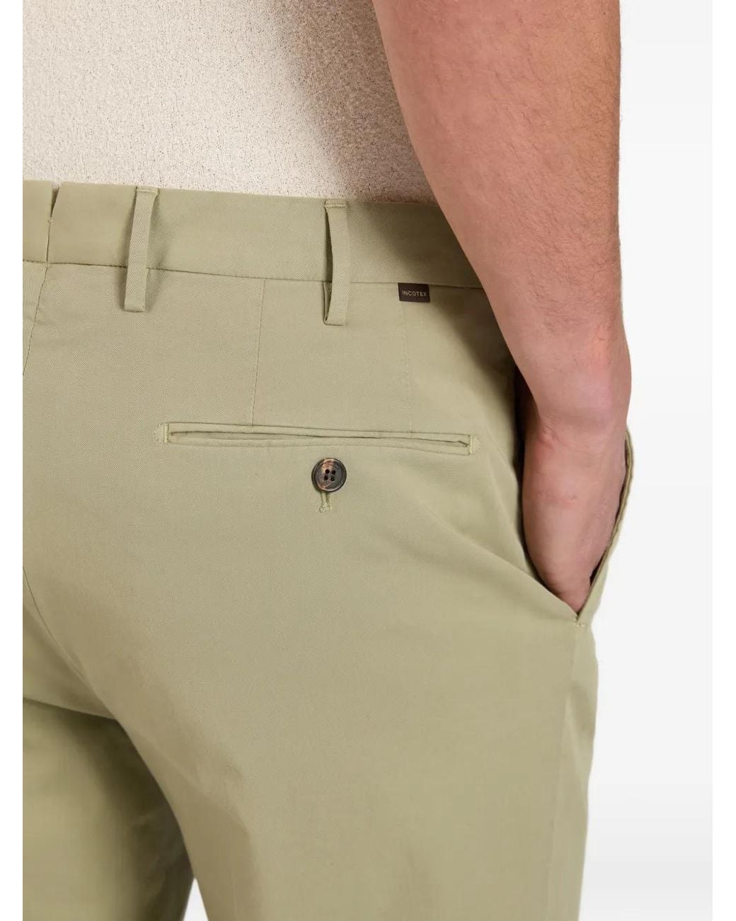 Incotex Green Pantalon À Plis Marqués for men