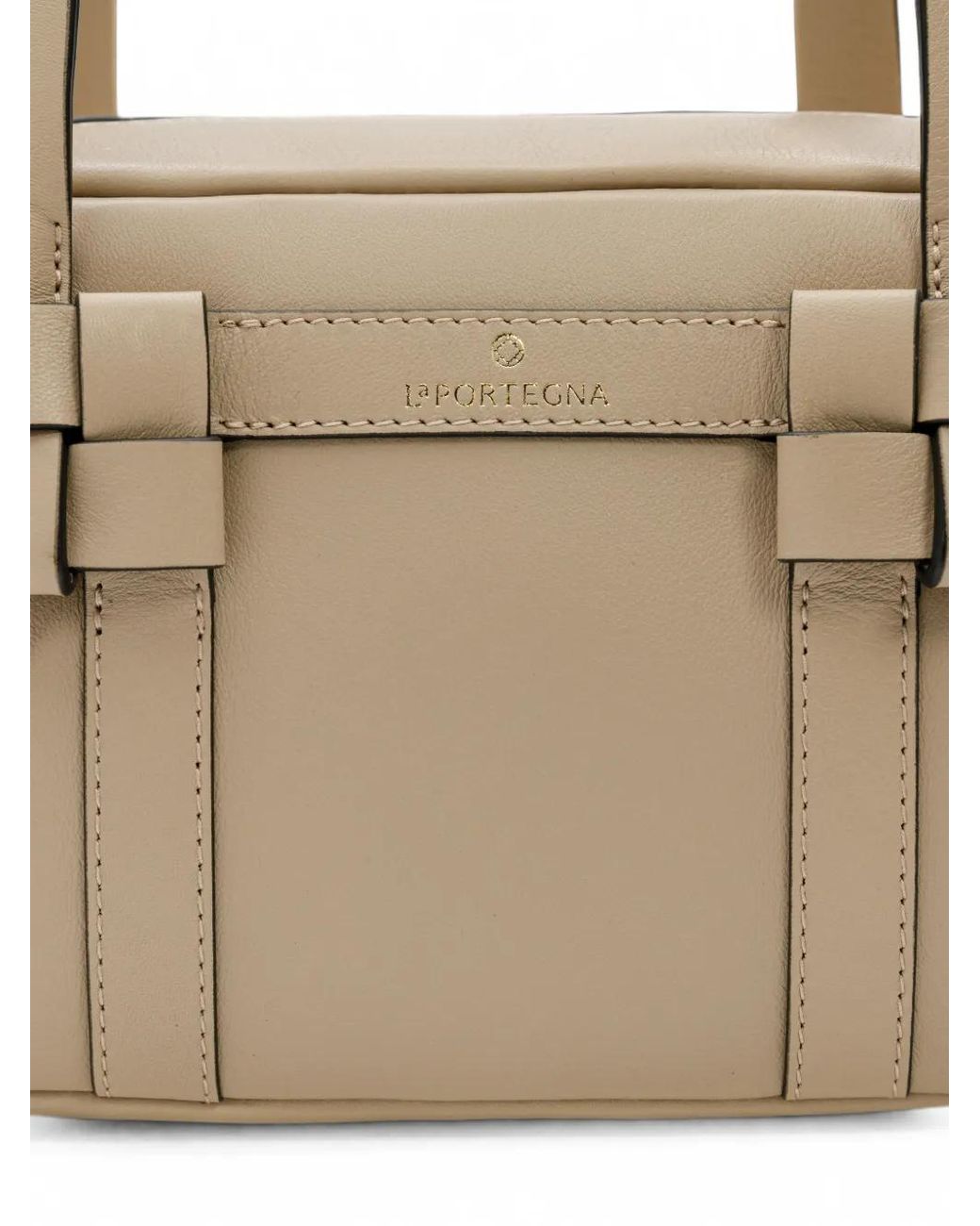 La Portegna Natural Bibi Knotted Leather Tote Bag