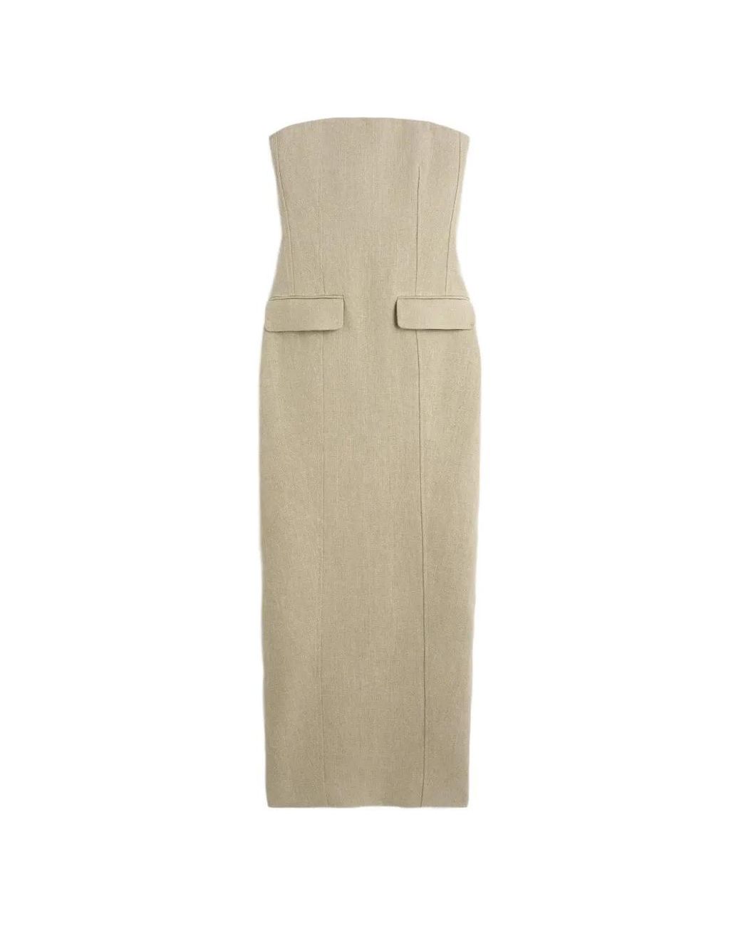 Totême Natural Strapless Pocket Dress