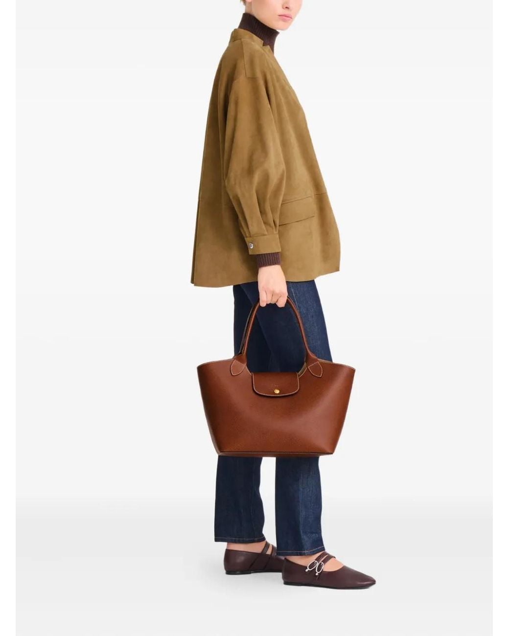 Longchamp Brown Large Épure Shoulder Bag