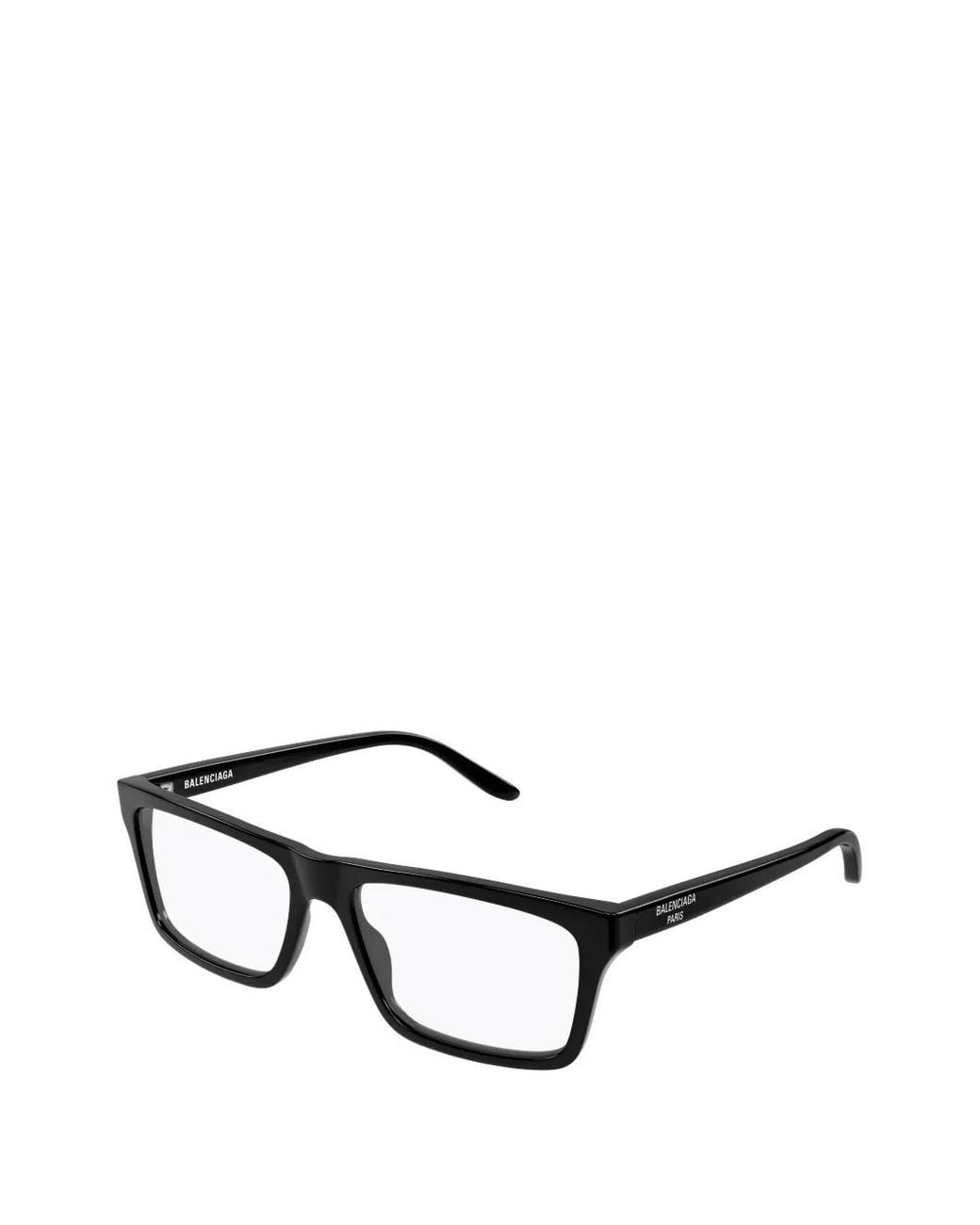 Balenciaga Black Rectangle-Frame Glasses for men