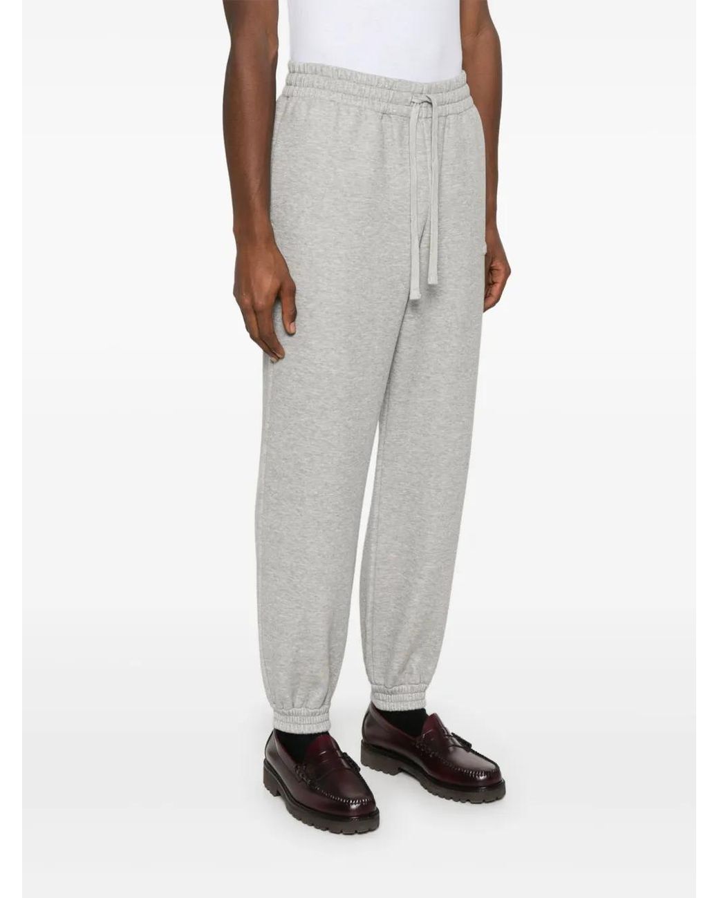 Gucci Gray Logo-Embossed Track Pants for men