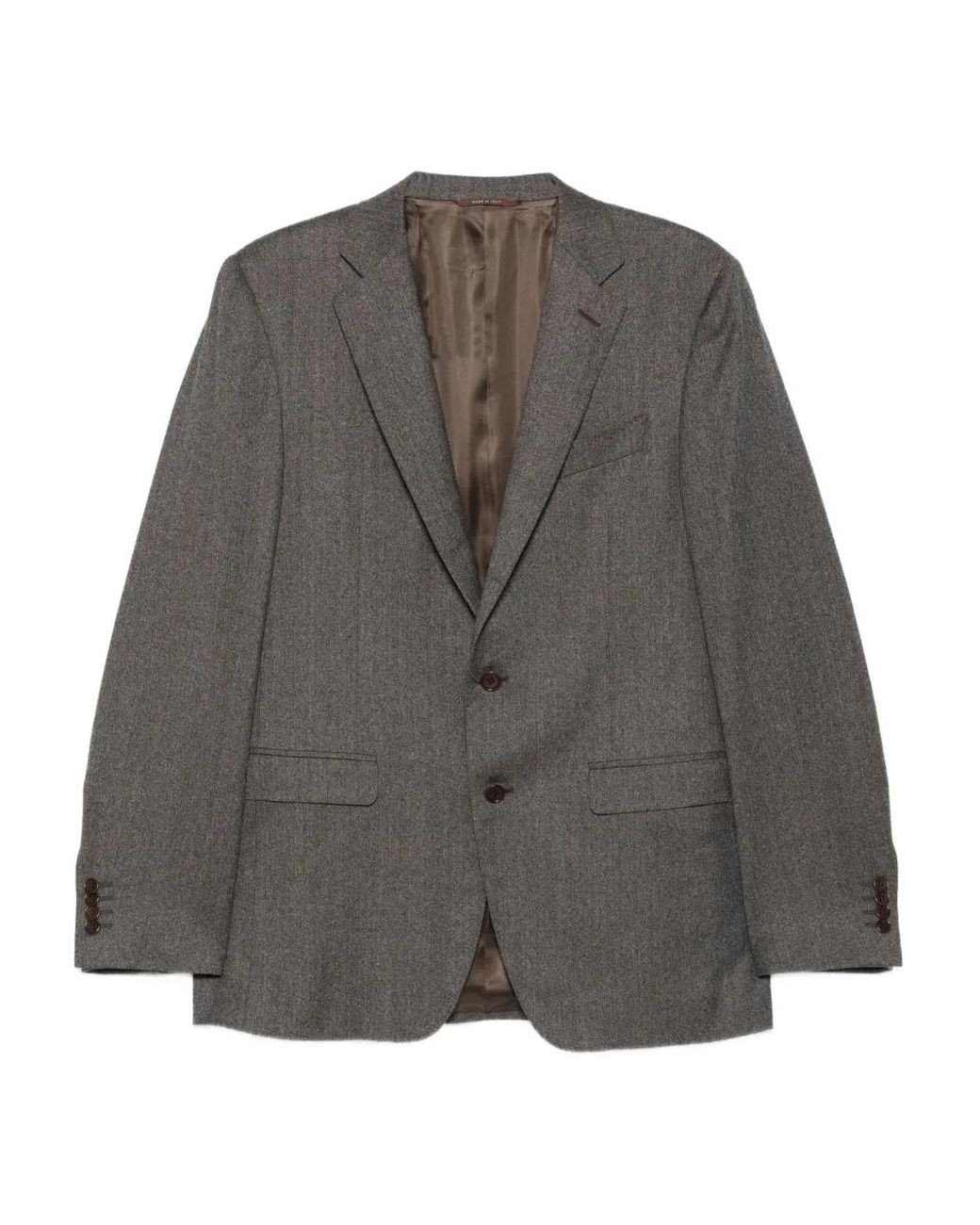 Canali Gray Herringbone Wool Suit for men