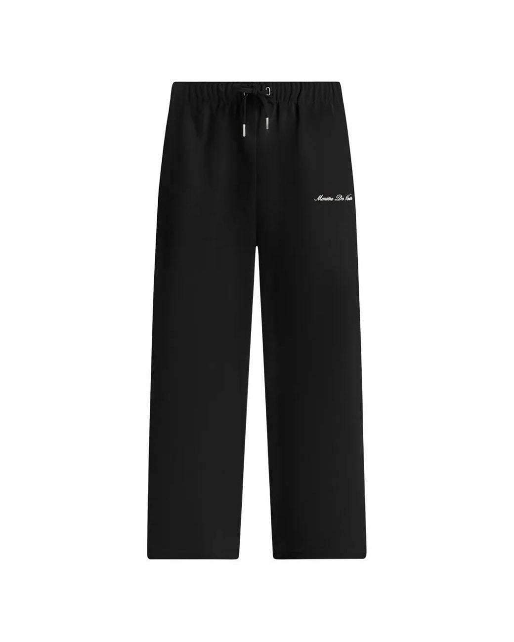 Manière De Voir Black Signature Piped Track Pants for men