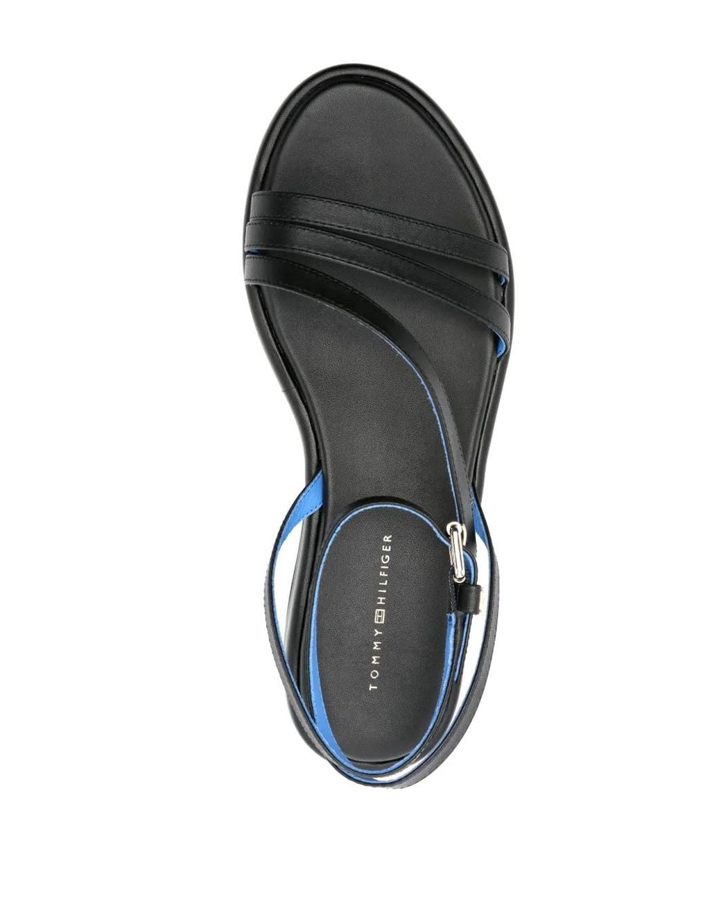 Tommy Hilfiger Blue Strappy Leather Platform Sandals