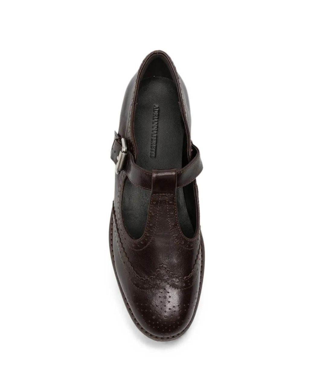 ADRIANNA FERETTI White Brogue-Detail T-Bar Pumps