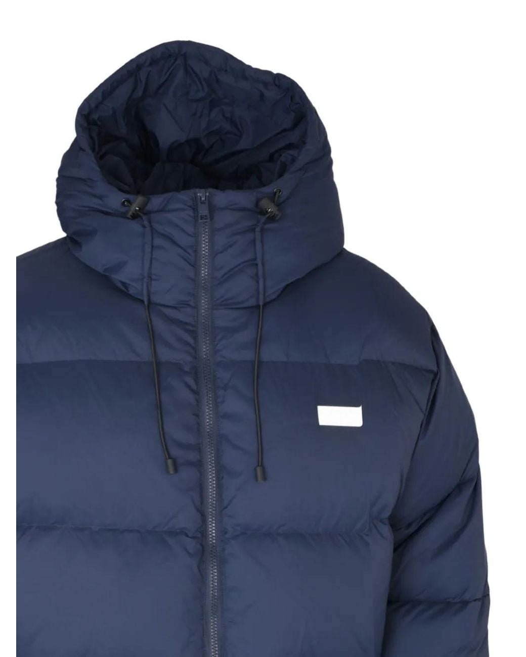 MSGM Blue Hooded Down Jacket for men