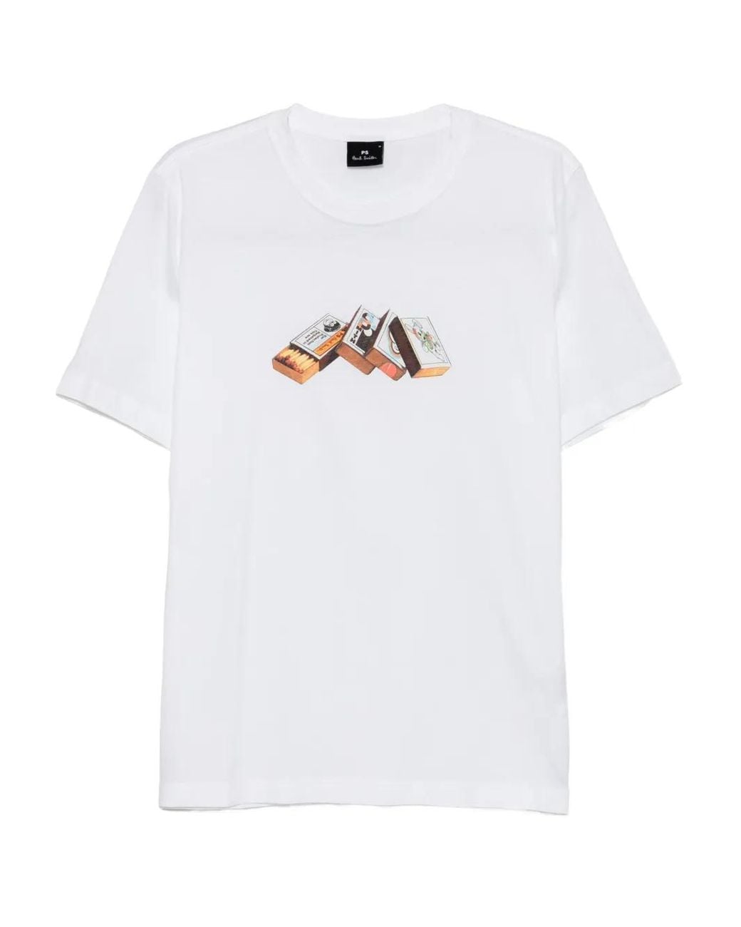 Paul Smith White Graphic-Printed T-Shirt for men