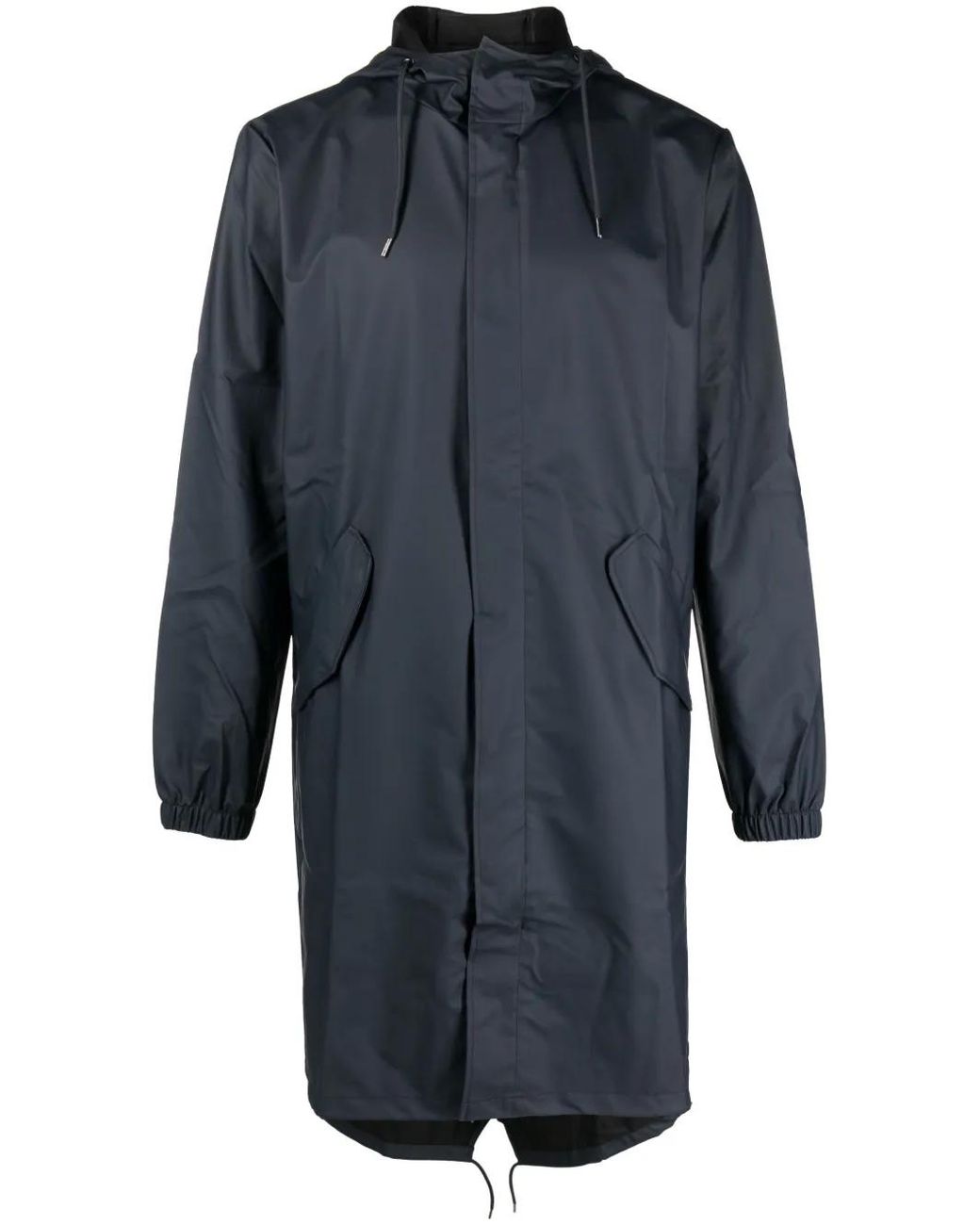 Rains Blue Zip-Up Hooded Raincoat