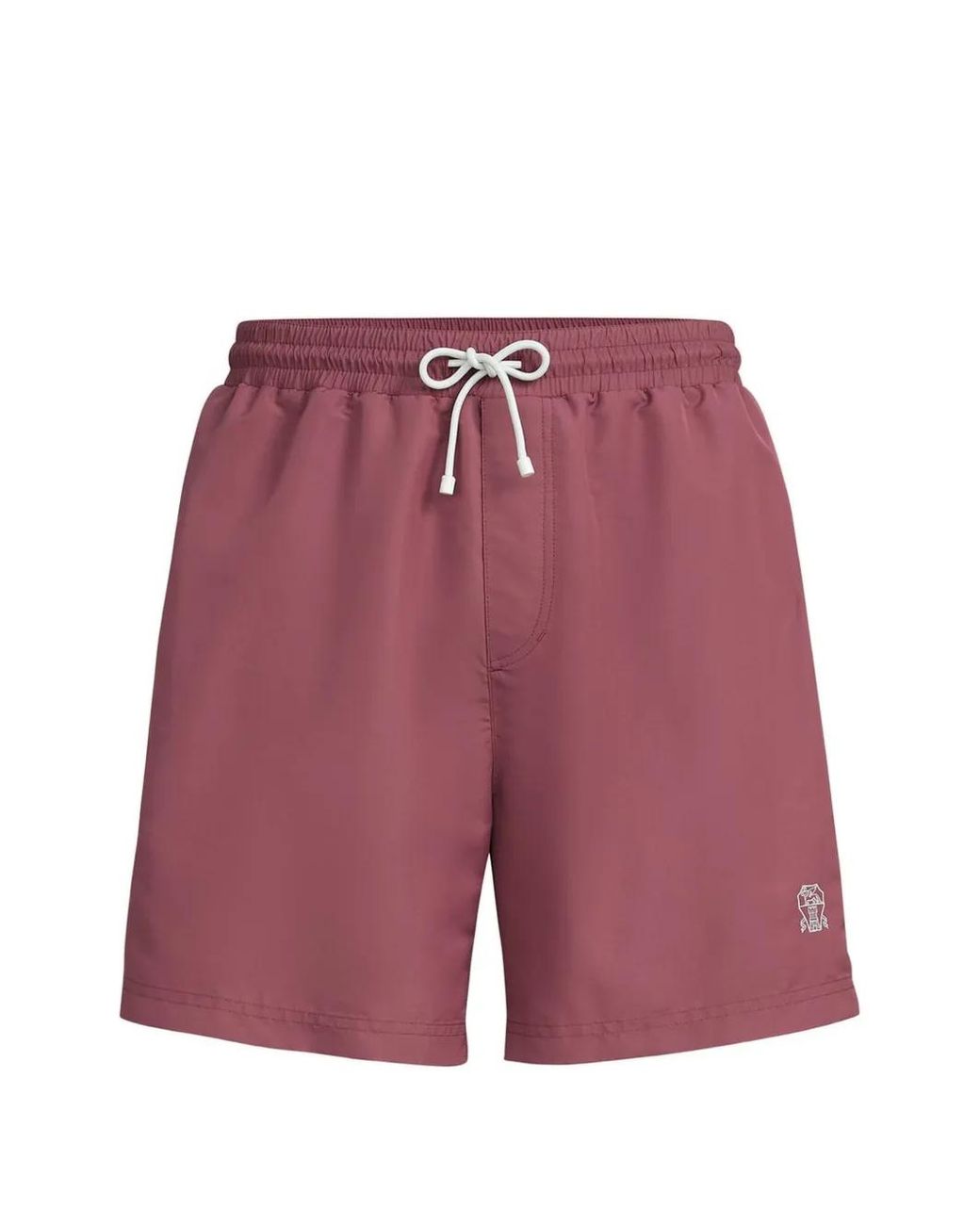 Brunello Cucinelli Red Drawstring Swim Shorts for men
