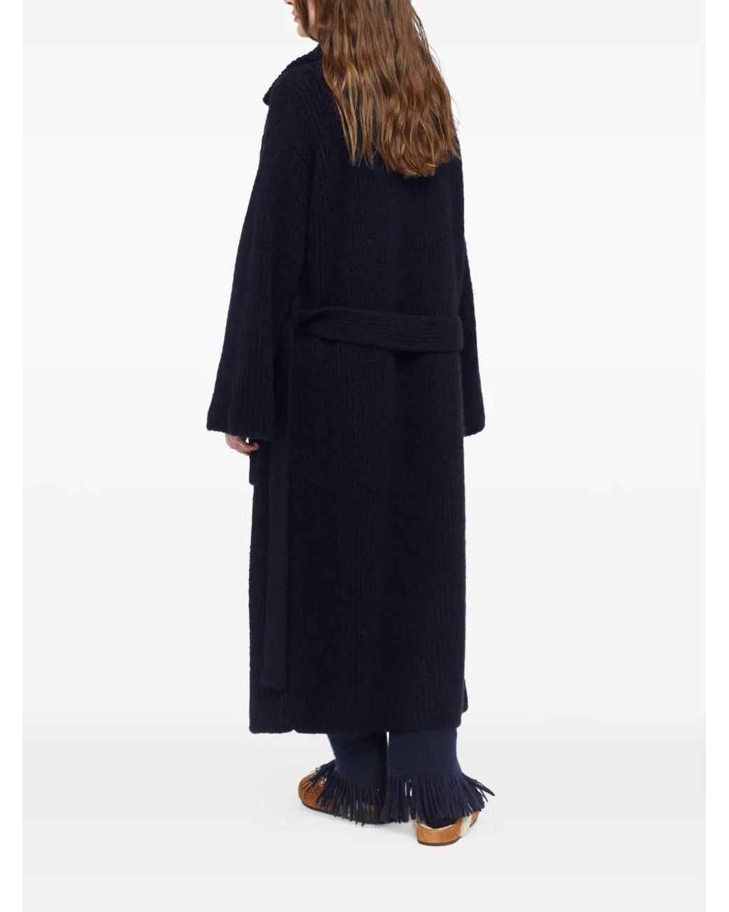 Alanui Blue Finest Ribbed Coat