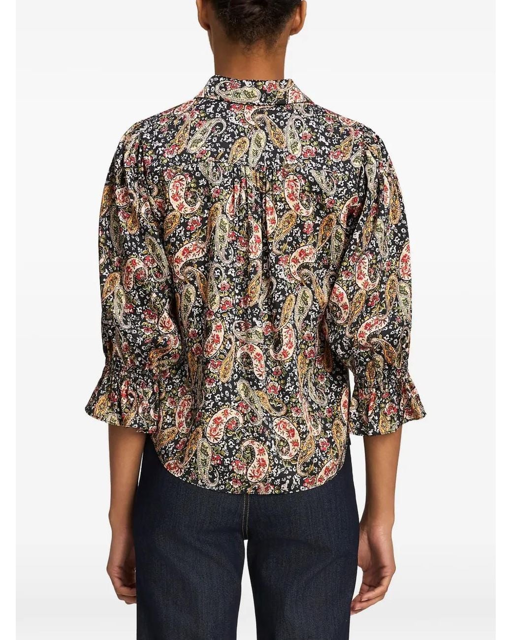 Cinq À Sept Black Fiona Paisley-Print Shirt