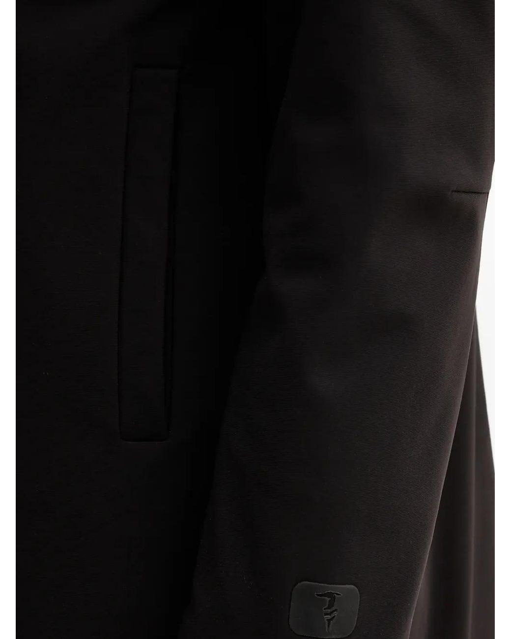 Trussardi Black Zip-Up Parka Coat for men