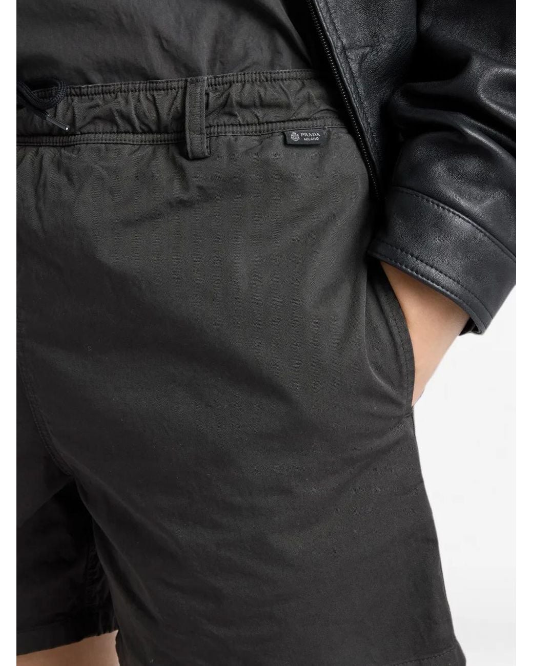 Bañador De Sarga Prada de hombre de color Black