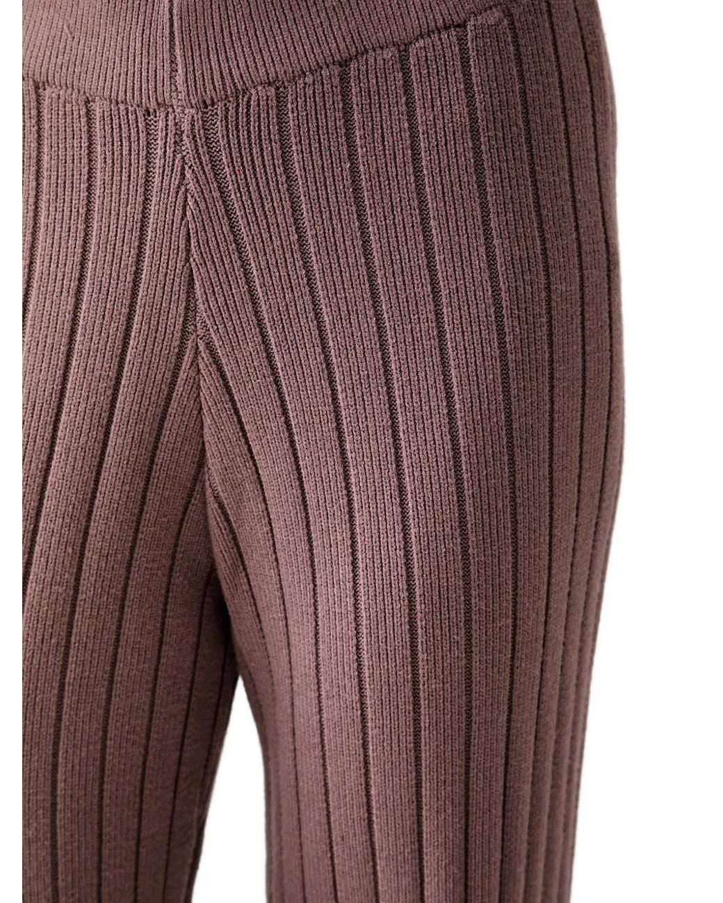 Chantelle Red Ribbed-Knit Trousers