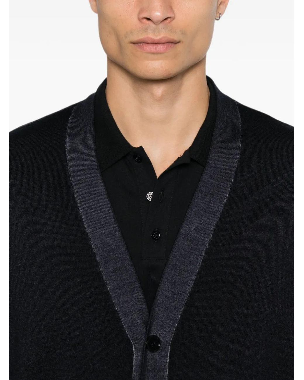 Emporio Armani Blue Button-Up Cardigan for men
