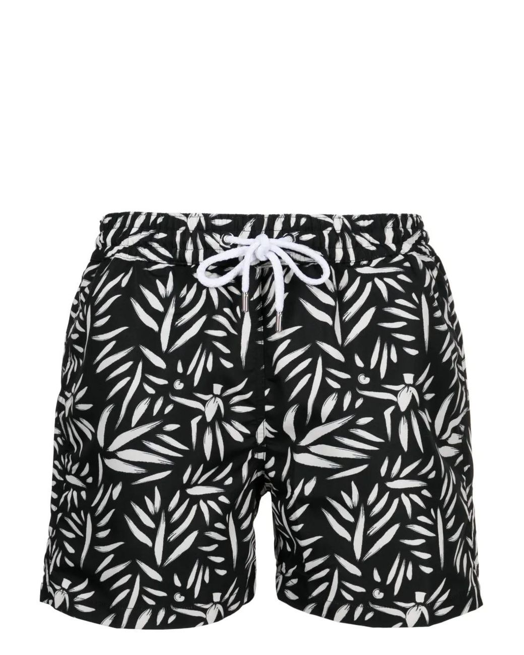 Frescobol Carioca Black Abstract-Print Swim Shorts for men