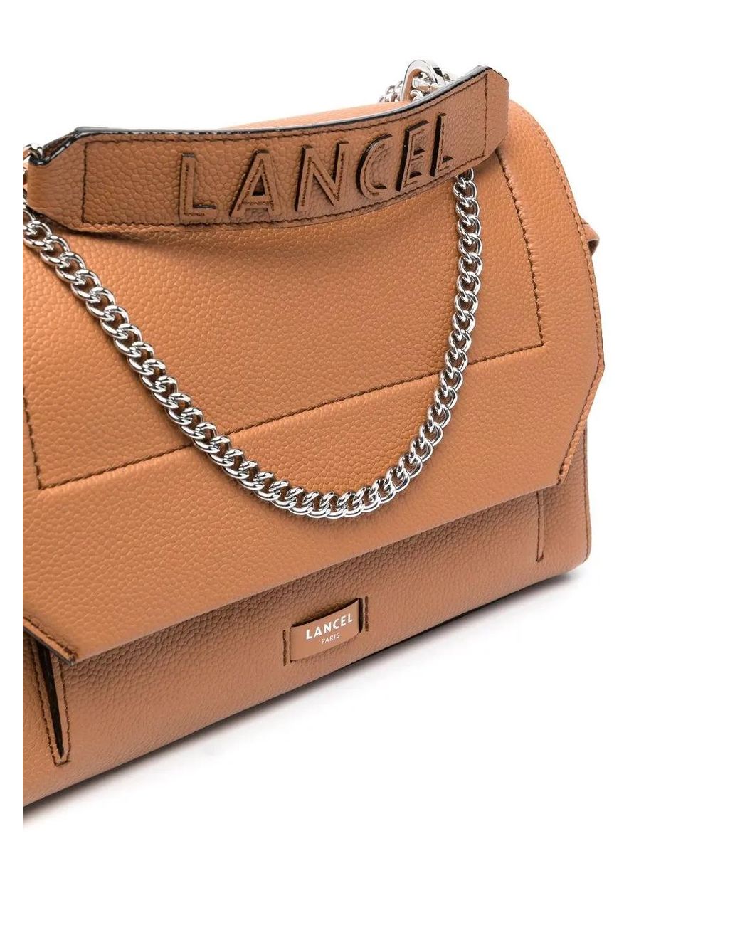 Lancel Brown Foldover Tote Bag