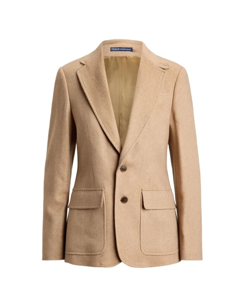 Polo Ralph Lauren Natural Herringbone-Pattern Wool Blazer