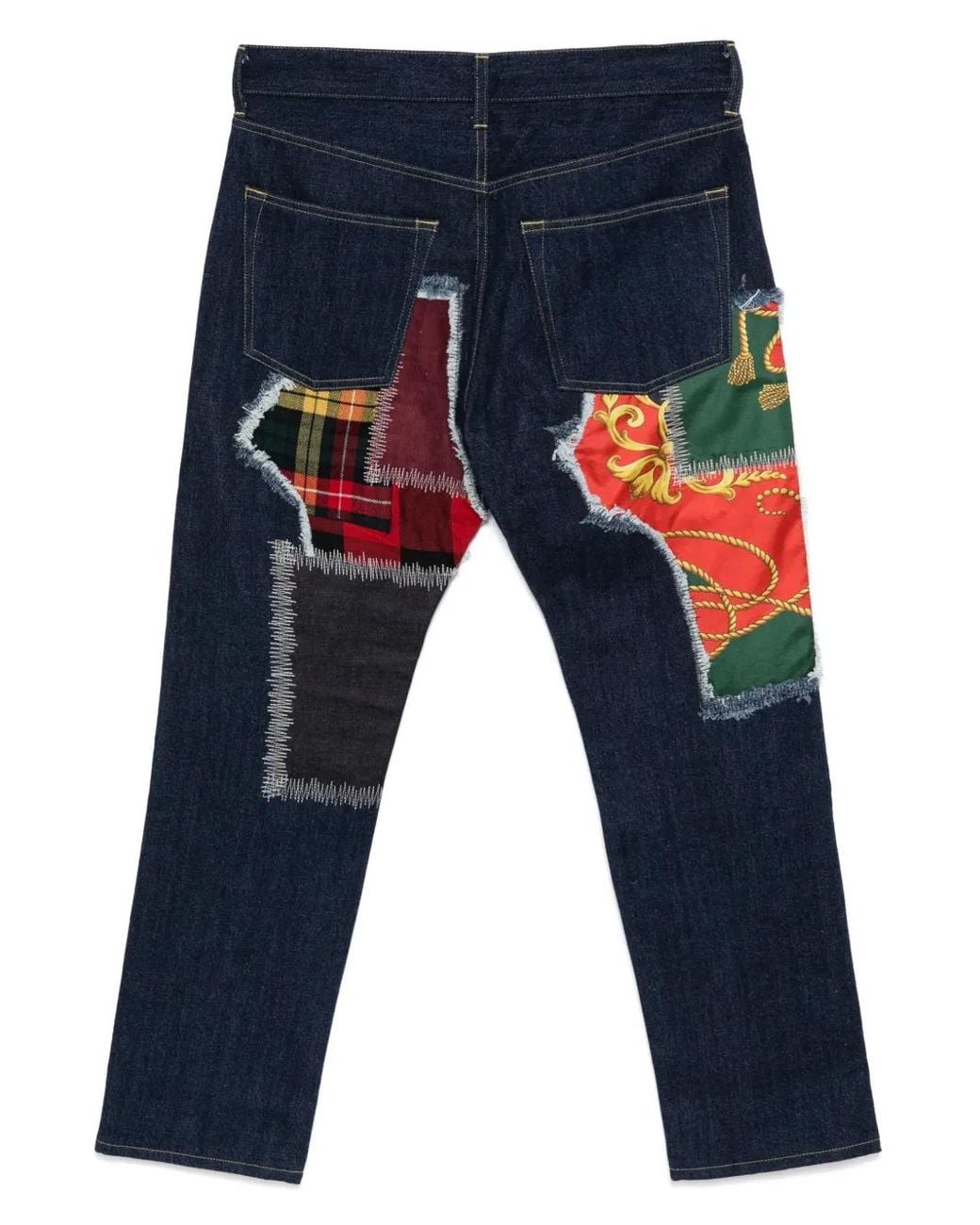 Junya Watanabe Blue Patchwork Jeans for men