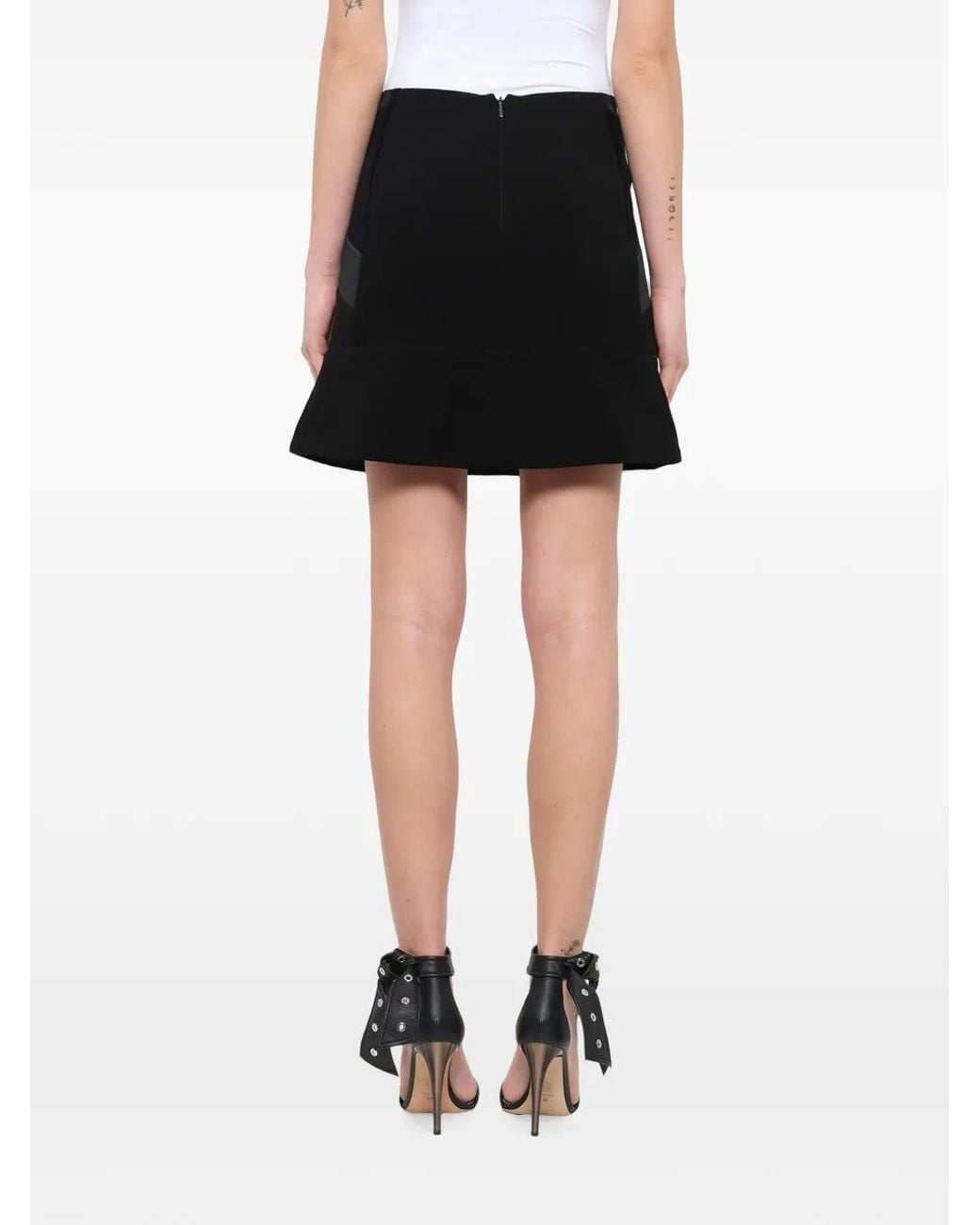 Neil Barrett Black Panelled Flared Mini Skirt