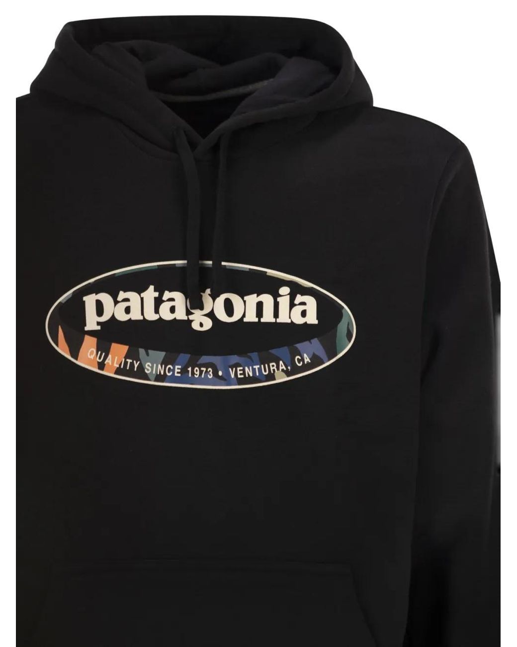 Patagonia Black Logo-Print Hoodie for men