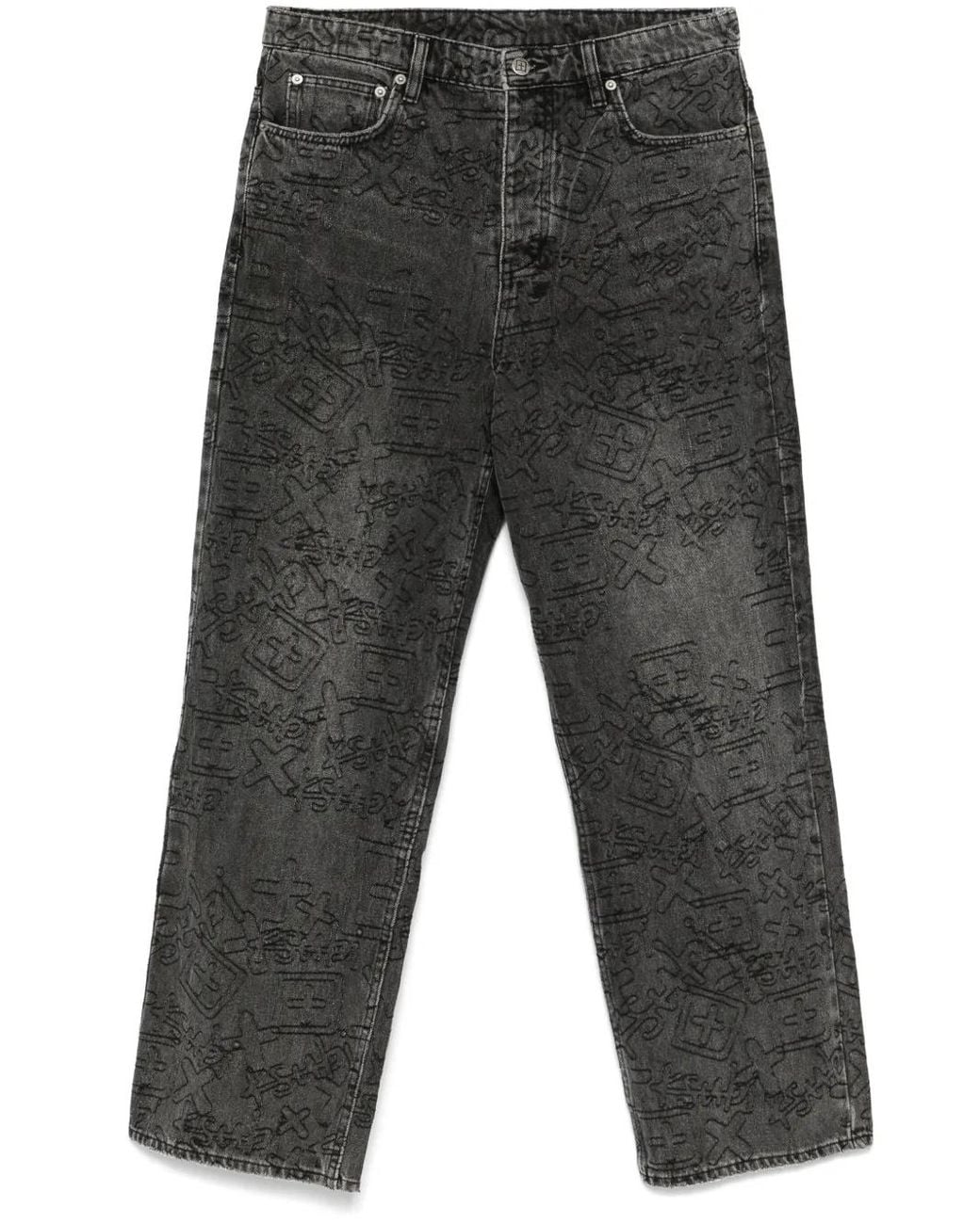 Ksubi Gray Maxx Stencil Stitch Jeans for men