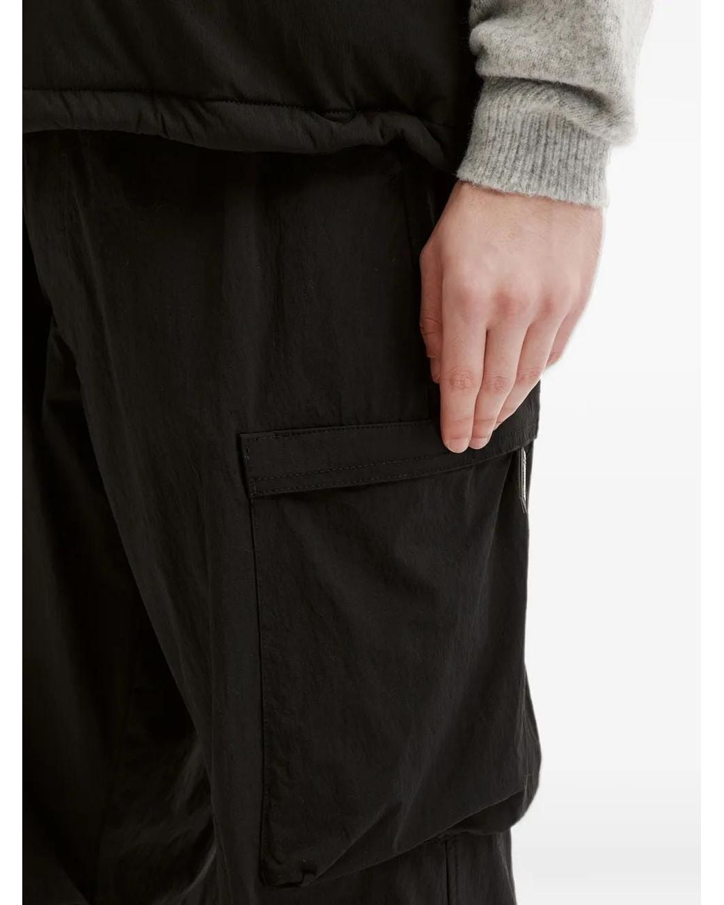 Chocoolate Black Logo-Patch Cargo Pants for men