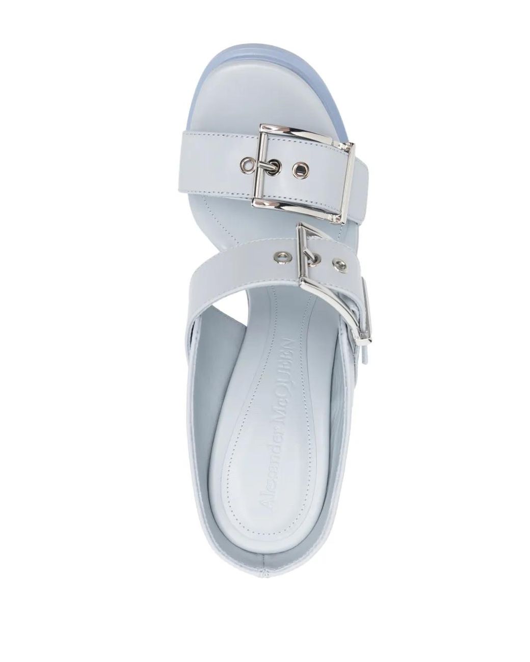 McQueen White Pastel Light- Leather Sandals