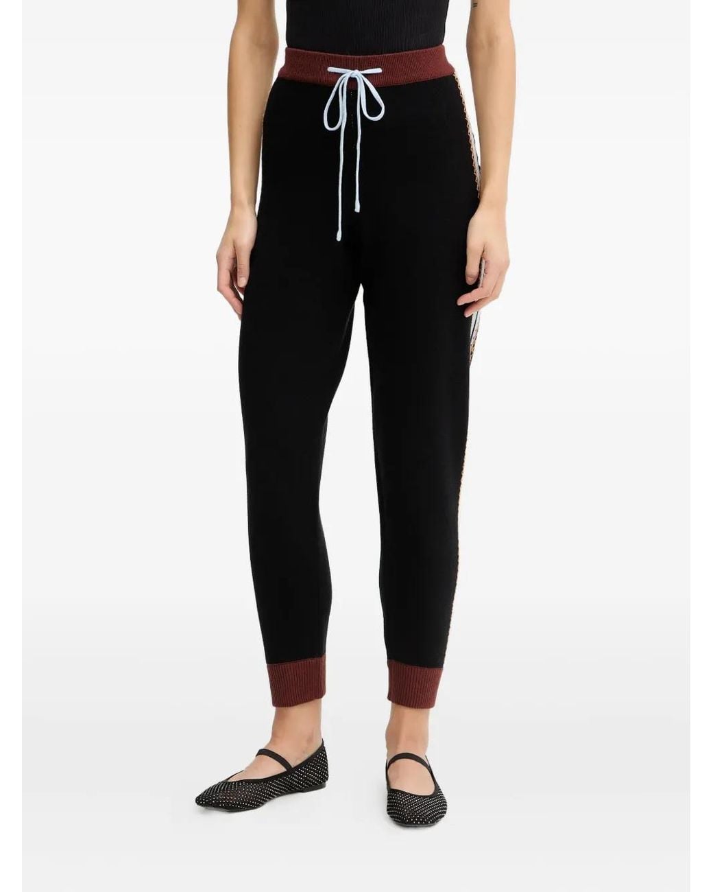 Never Fully Dressed Black Drawstring Palm Tree Track Pants