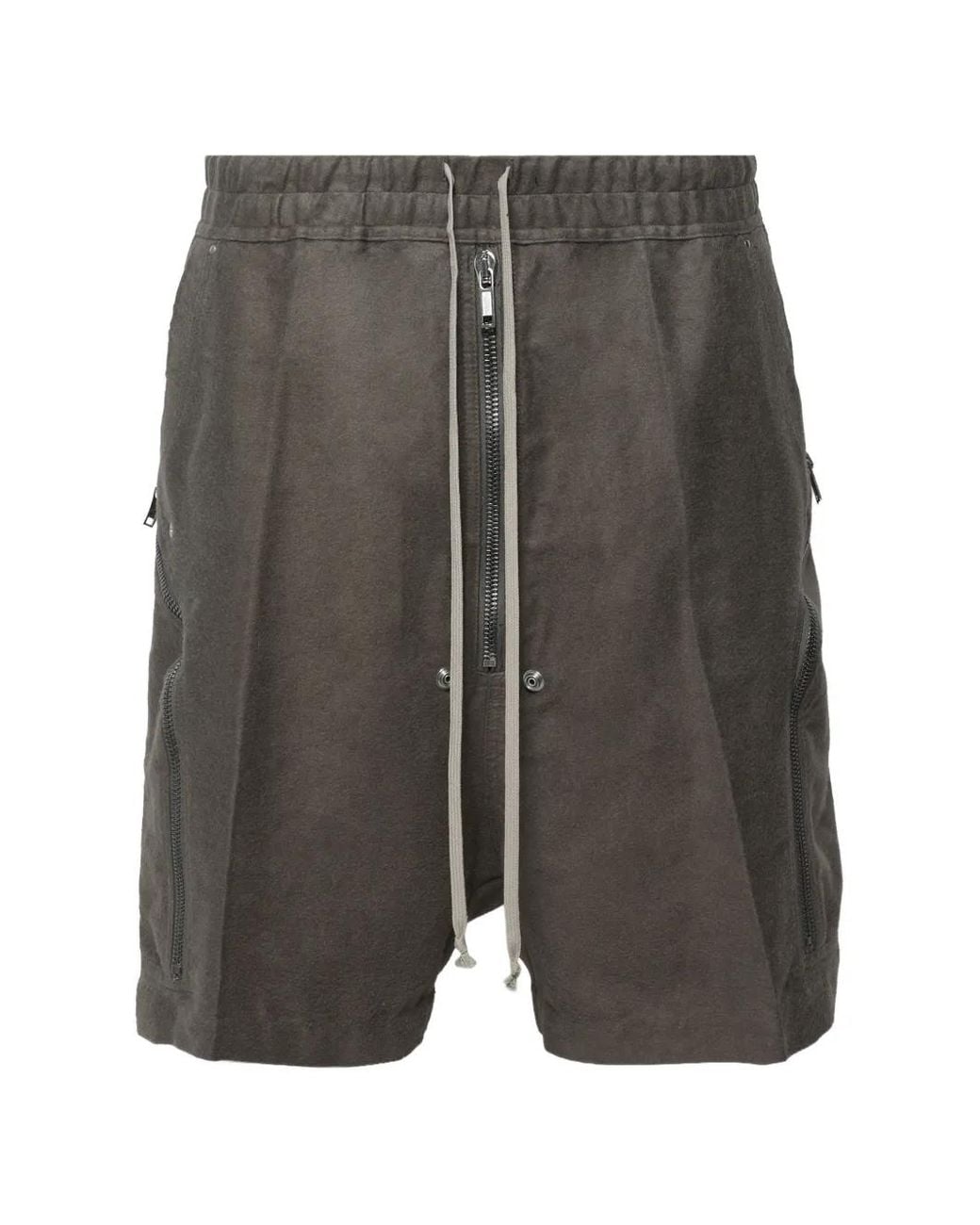 Rick Owens Gray Heizer Zip-Detail Shorts for men