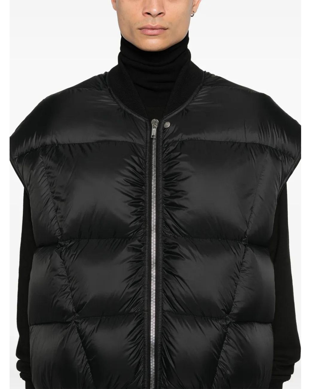 Rick Owens Black Luxor Flight Gilet for men