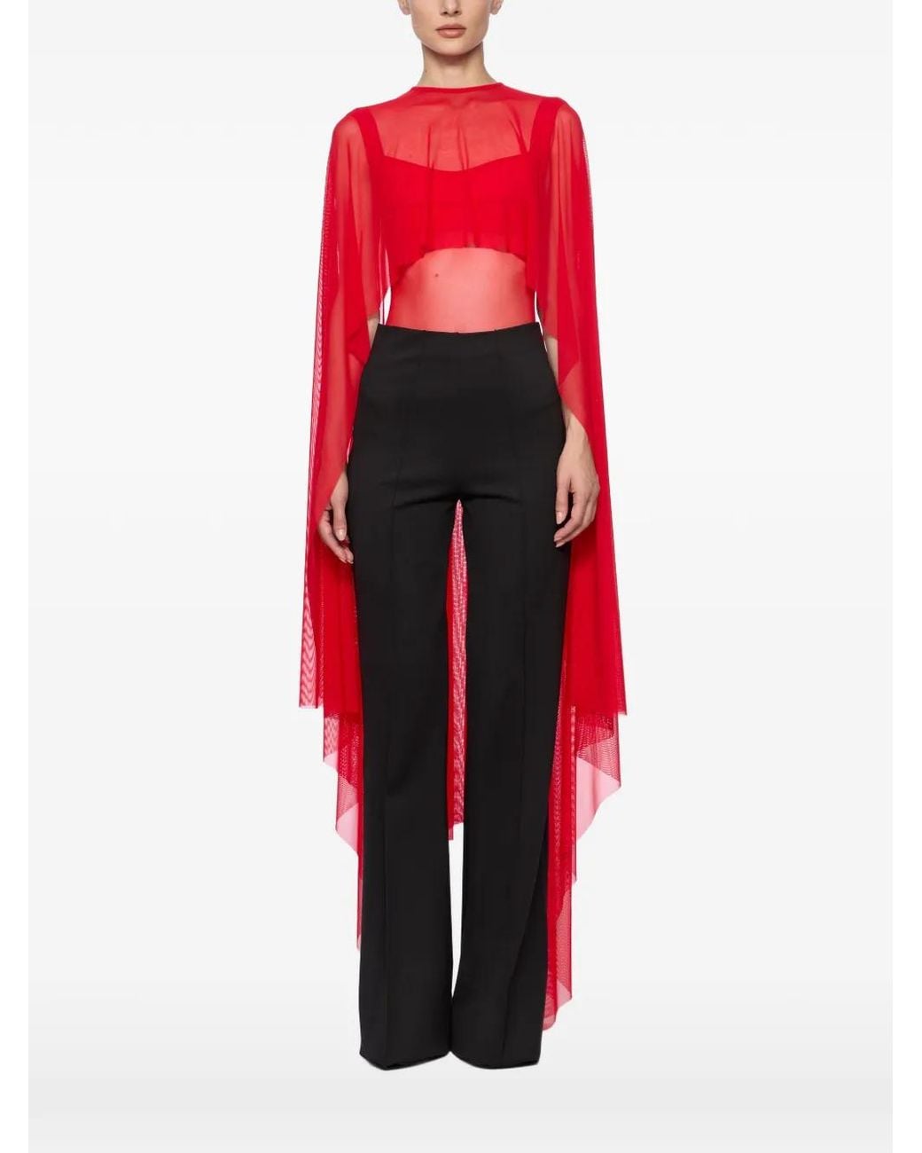 Atu Body Couture Red Semi-Sheer Cape