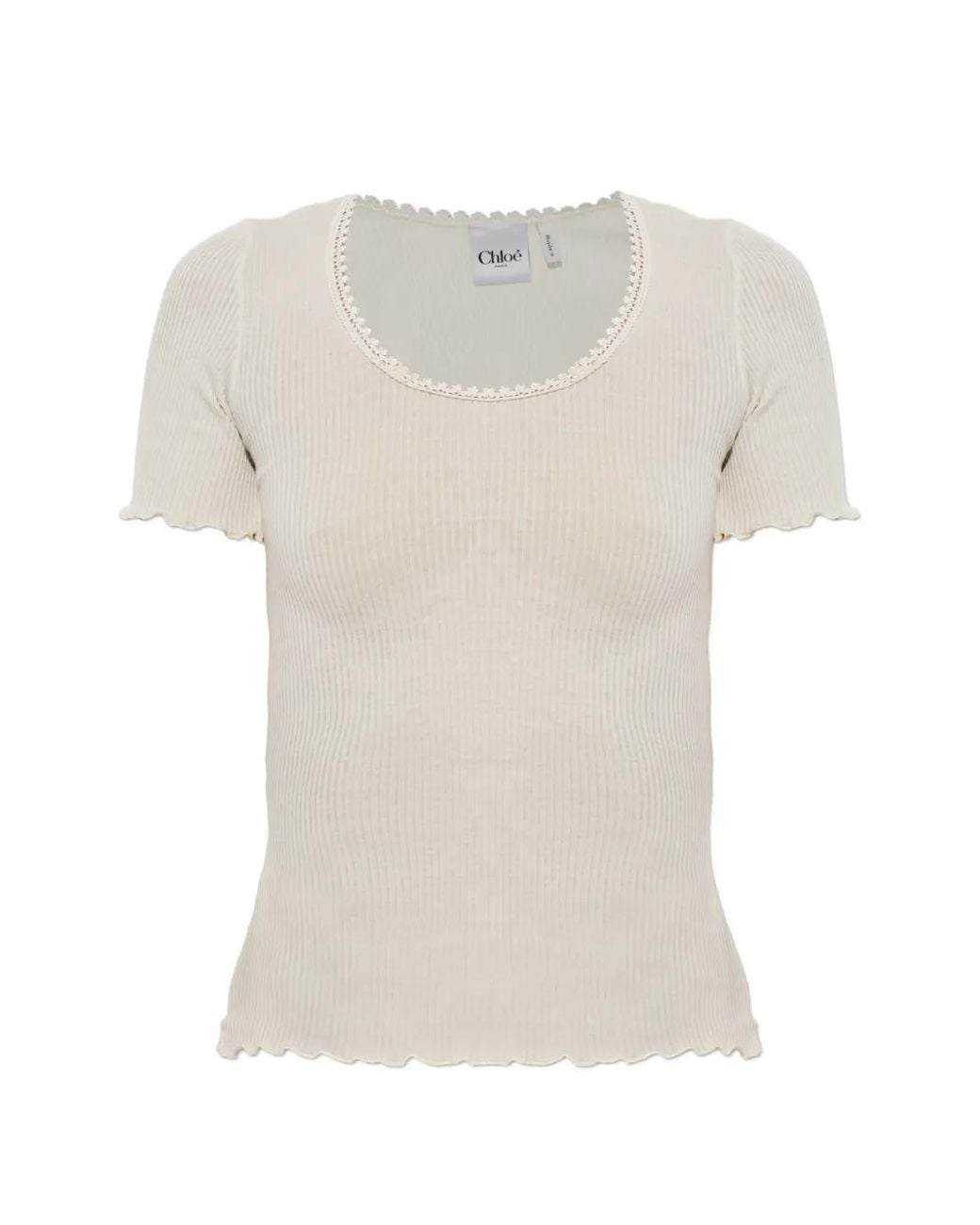 Chloé White Top With Decorative Finish