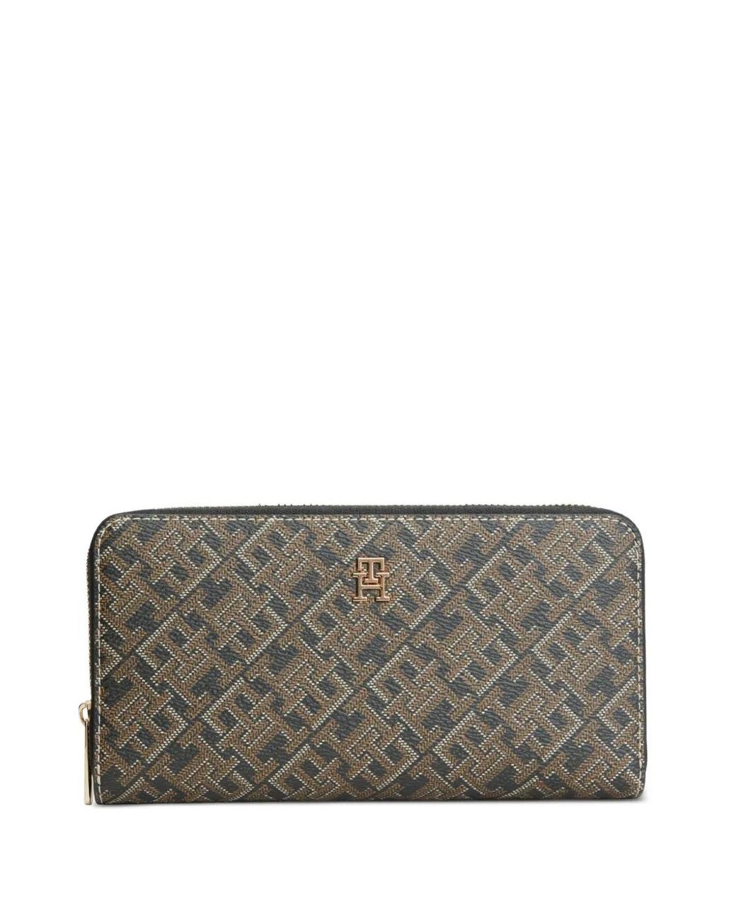 Tommy Hilfiger Gray Portefeuille À Plaque Logo Th