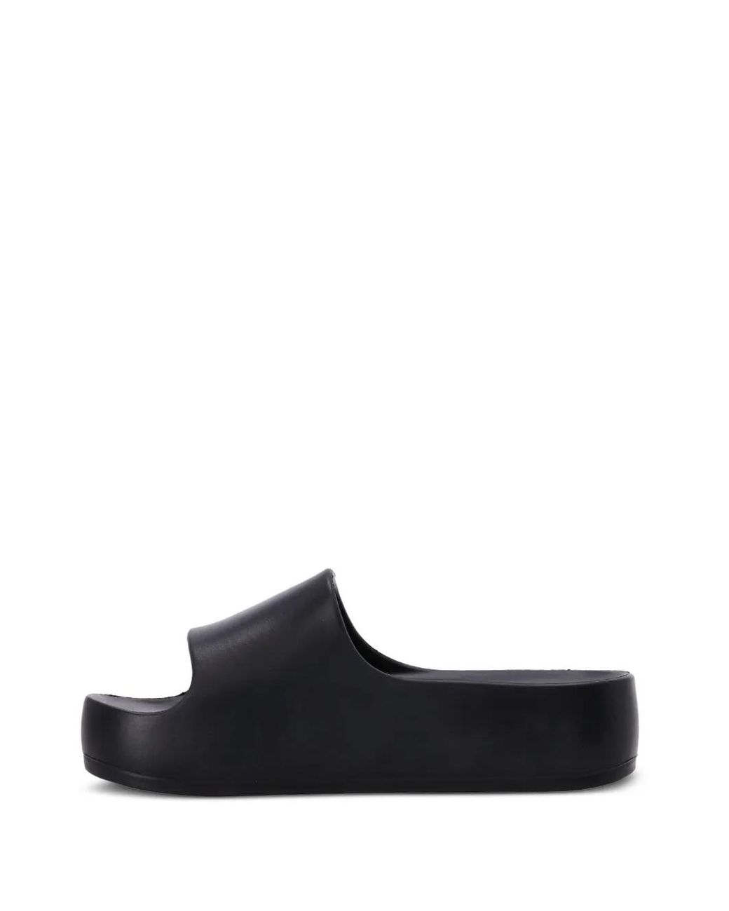 Karl Lagerfeld Black Logo-Print Flat Slides