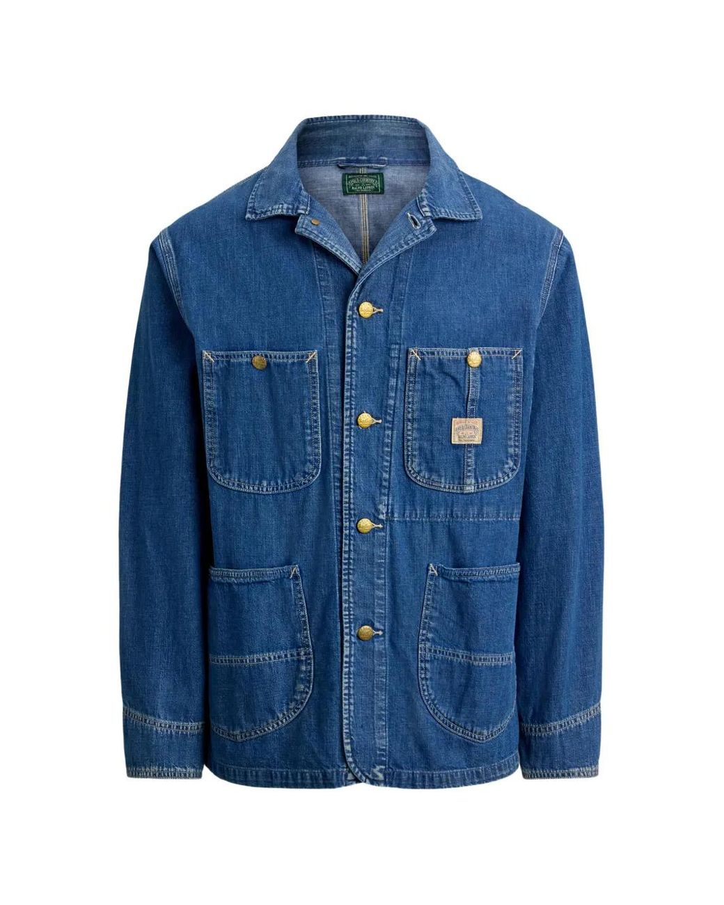 Polo Ralph Lauren Blue Waldron Logo-Patch Denim Jacket for men