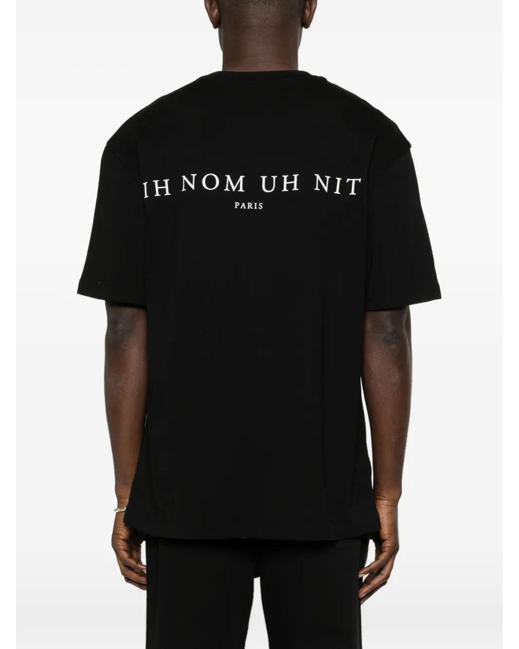 Ih Nom Uh Nit Black Paisley Mask Front T-Shirt for men