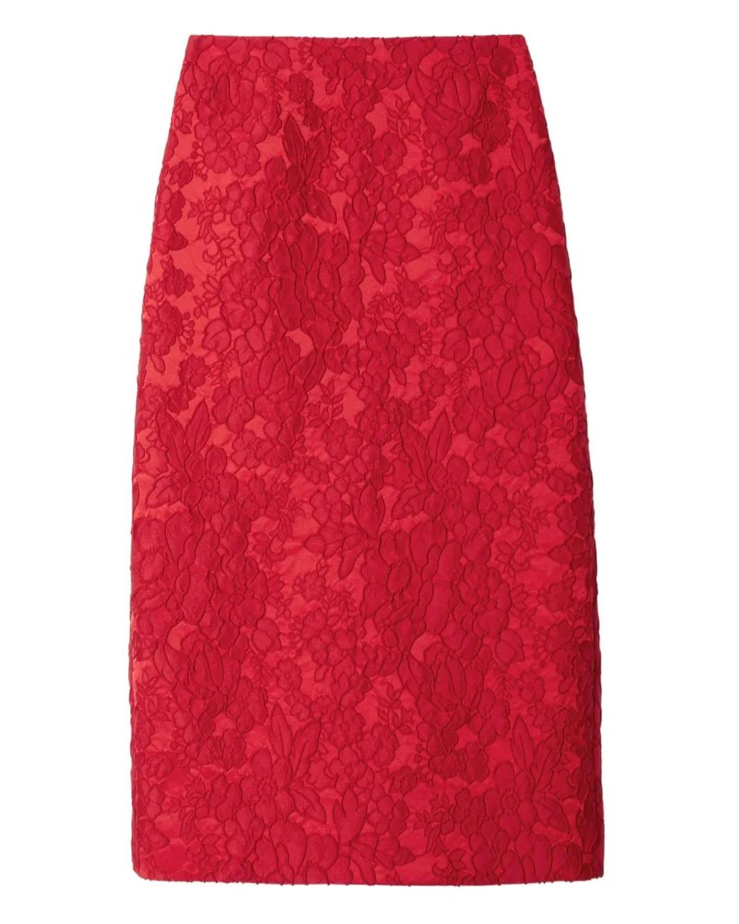 LaDoubleJ Red Floral-Pattern Skirt