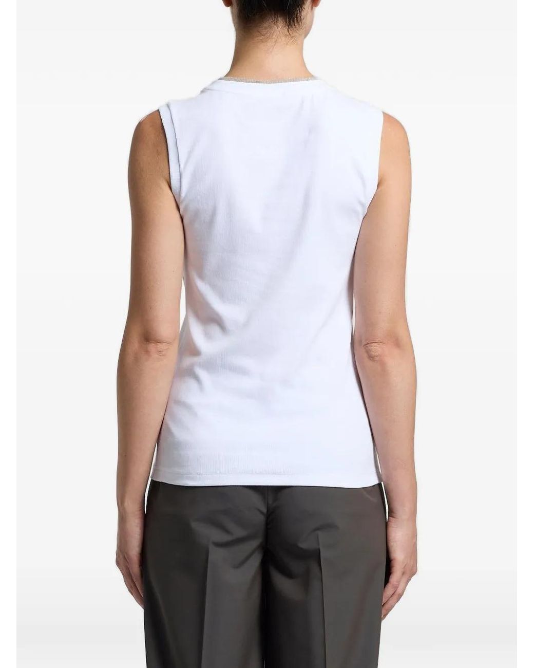 Peserico White Sleeveless Top