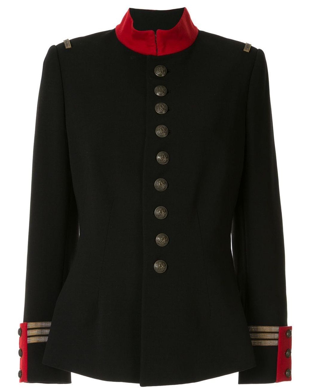 Ralph Lauren Collection Wool Fitted Military Jacket in Black Lyst