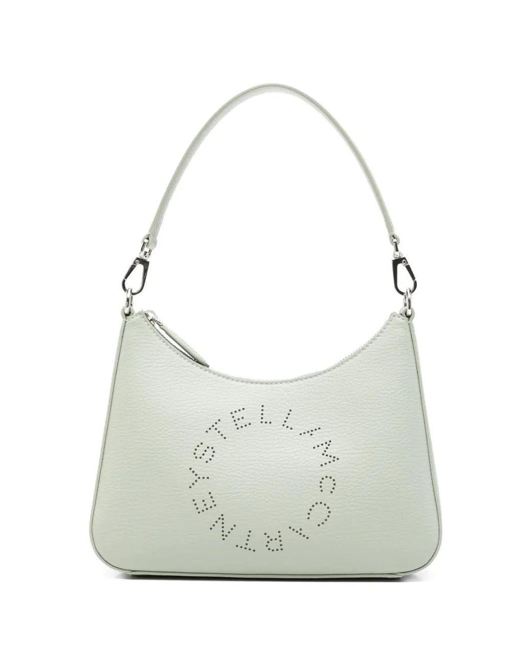 Stella McCartney White Logo-Perforated Shoulder Bag