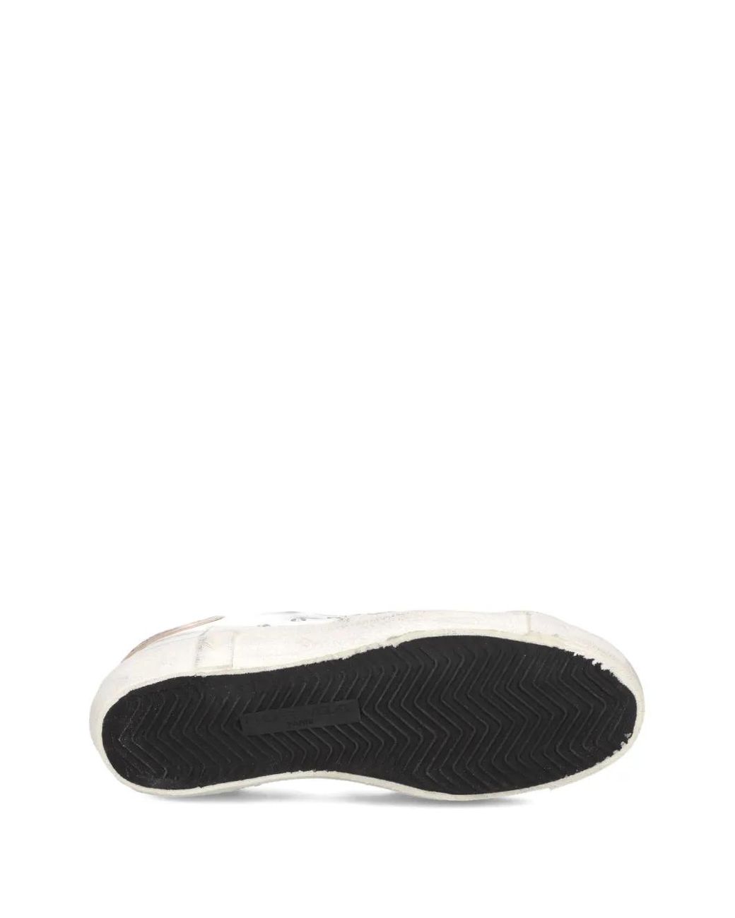 Philippe Model White Metallic Distressed Sneakers