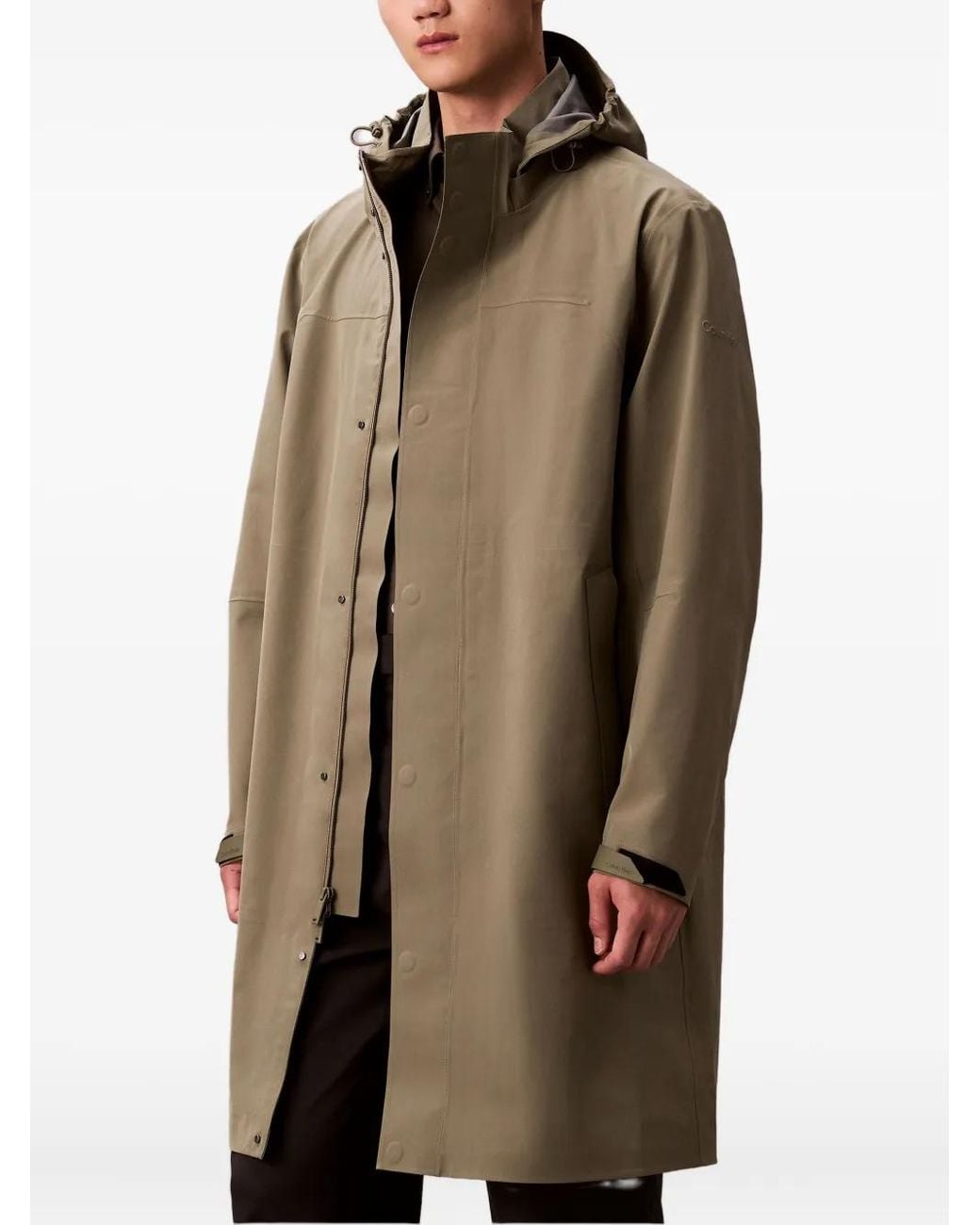 Calvin Klein Brown 3-In-1 Hooded Buttoned Coat for men