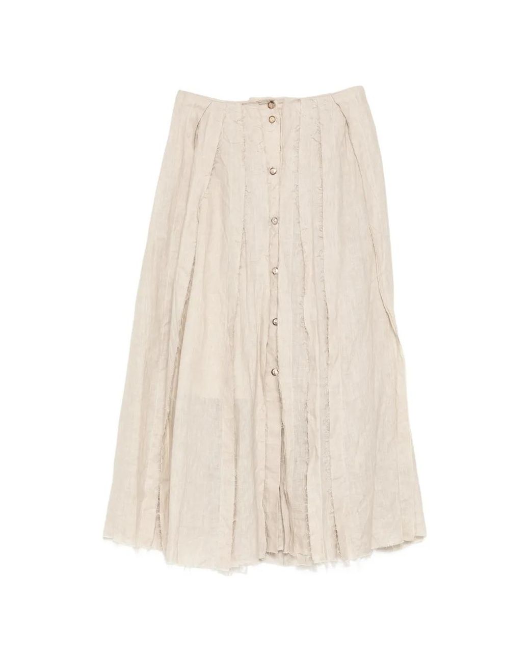 Forme D'expression Natural Raw-Edged Pleated Skirt