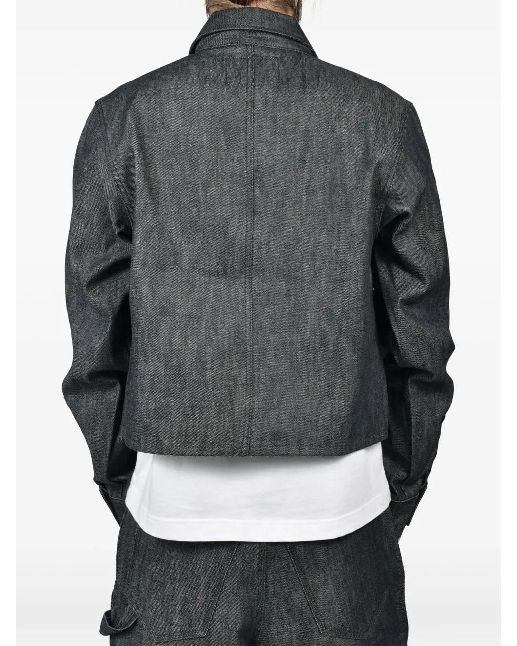Rivet & Hide Black Cropped Denim Shirt Jacket for men