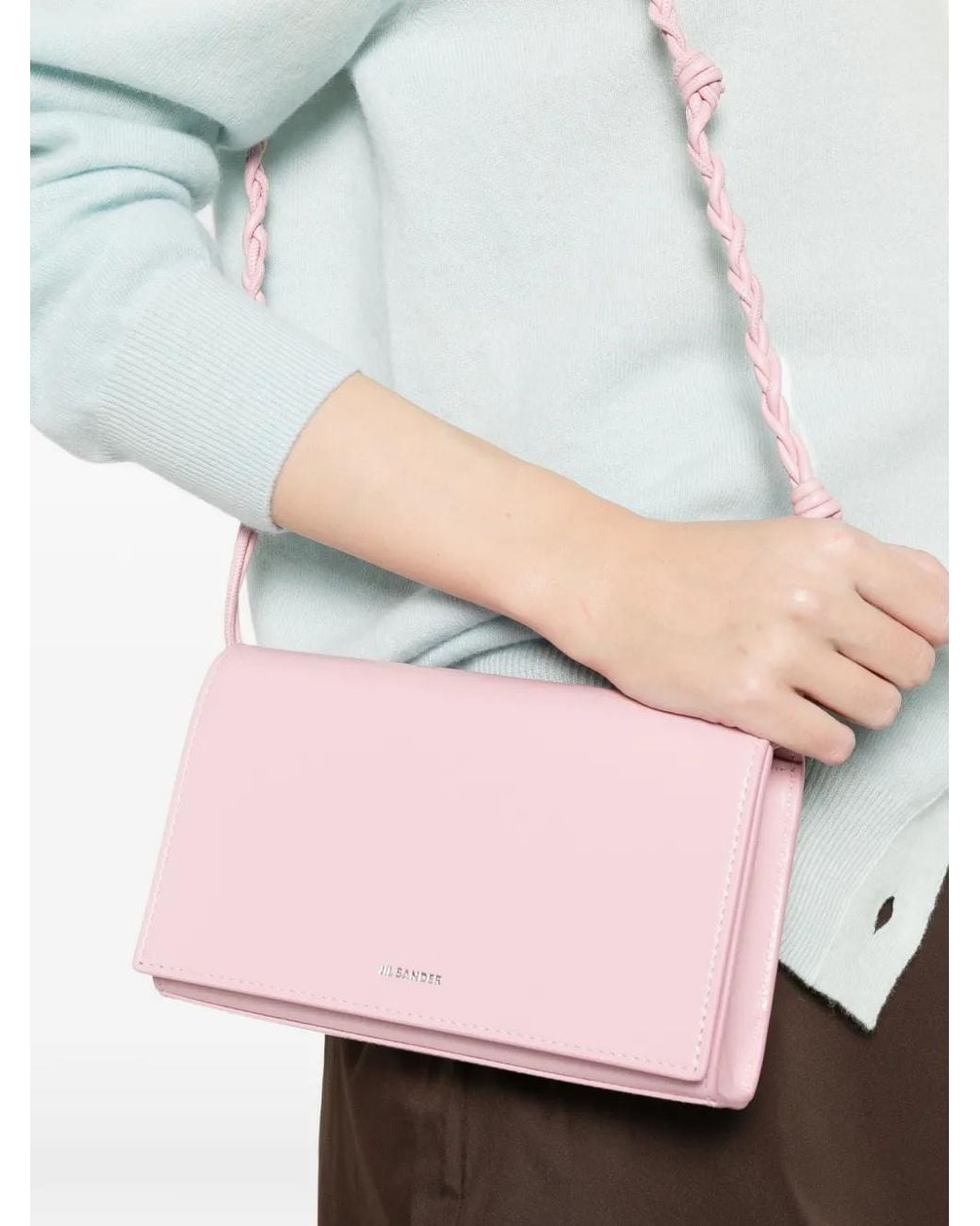 Jil Sander Pink Tangle Wallet With Strap