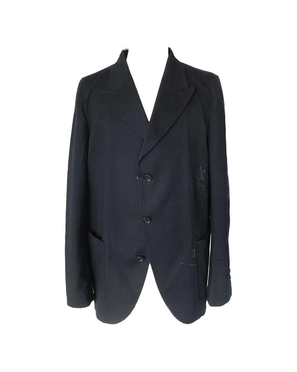 Comme des Garçons Blue Graphic-Print Single-Breasted Blazer for men
