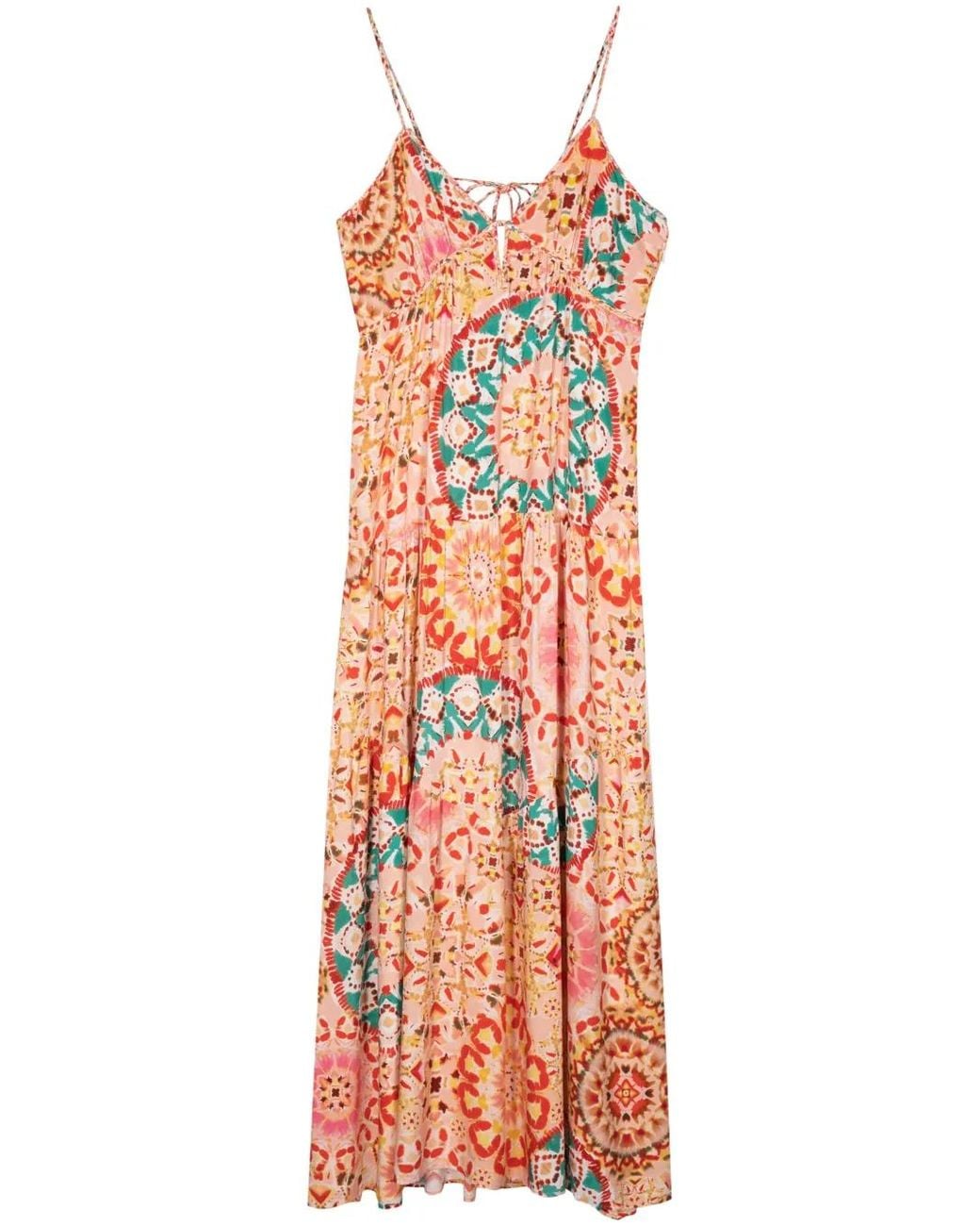 Ba&sh Pink Lamia Graphic-Print Dress